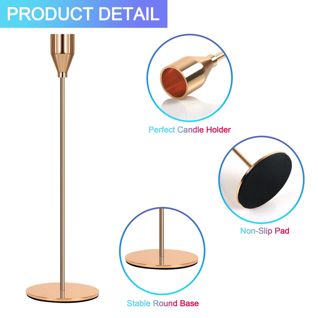24Pcs Candle Holders, Black Candlestick Holder in Bulk Taper Candle Holders for Pillar Candles Metal Candle Stands