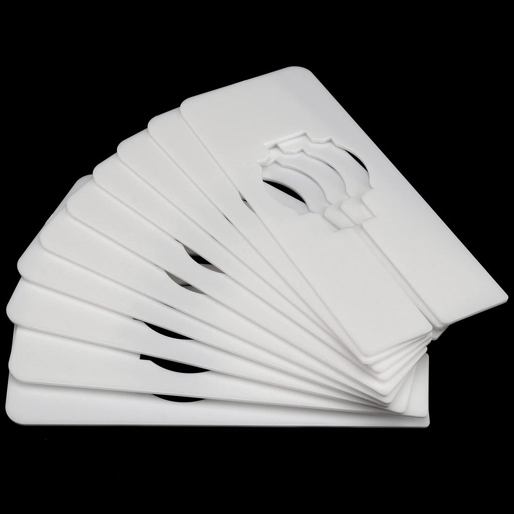 100 Pack 5 x 2 Inches Plastic Clothing Rack Dividers, Rectangular Closet Dividers, Blank Hanger Dividers Tags for