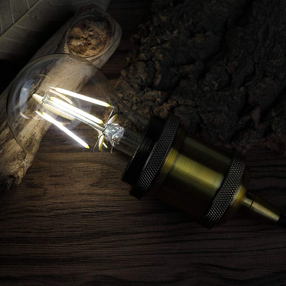 Dimmable 4W Vintage LED Filament Bulb 4000K Daylight White, Edison A19/A60 LED Light Bulbs, 40W Equivalent E26 Medium