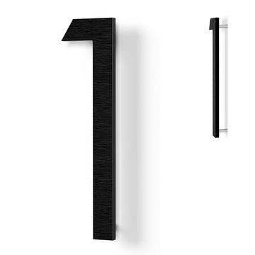 House Numbers for Outside - 8 Inch Number 1, Easy to See from Street, Floating/Standoff Mount, Metal, Modern Design