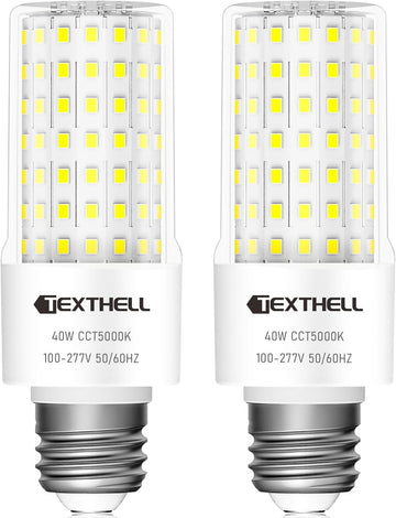 LED Corn Light Bulb 40W, 5000LM 5000K Daylight White, 300W Equivalent E26/E27 Base, 2-Pack High Bay Corn Bulbs