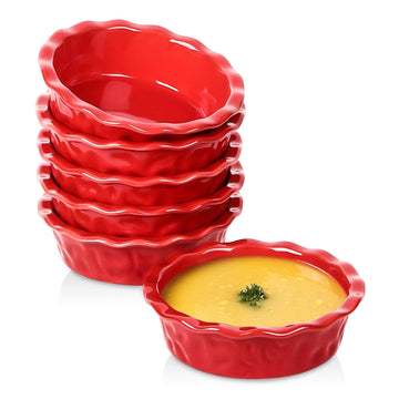 Ceramic Pie Pan for Baking - 5.5 inch Small Pie Plates Deep Dish Round Pot Casserole Mini Serving Bowl - Microwave