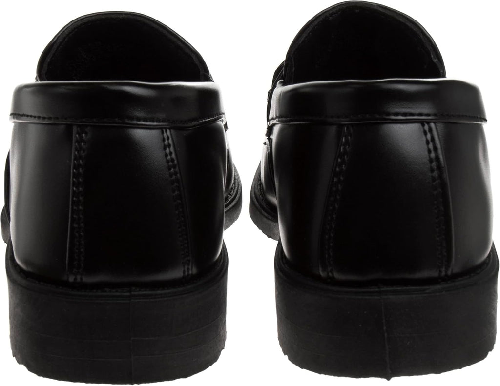 Boys Dress Shoes - Slip-On Comfort Uniform Oxford Loafer with Buckle Black and Brown (Big Kid/Little Kid)