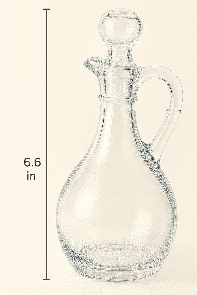980R Presence Cruet With Stopper Oil Dispenser Oil Pitcher, Glass Olive Oil Dispenser Bottle with Stopper - 10oz /
