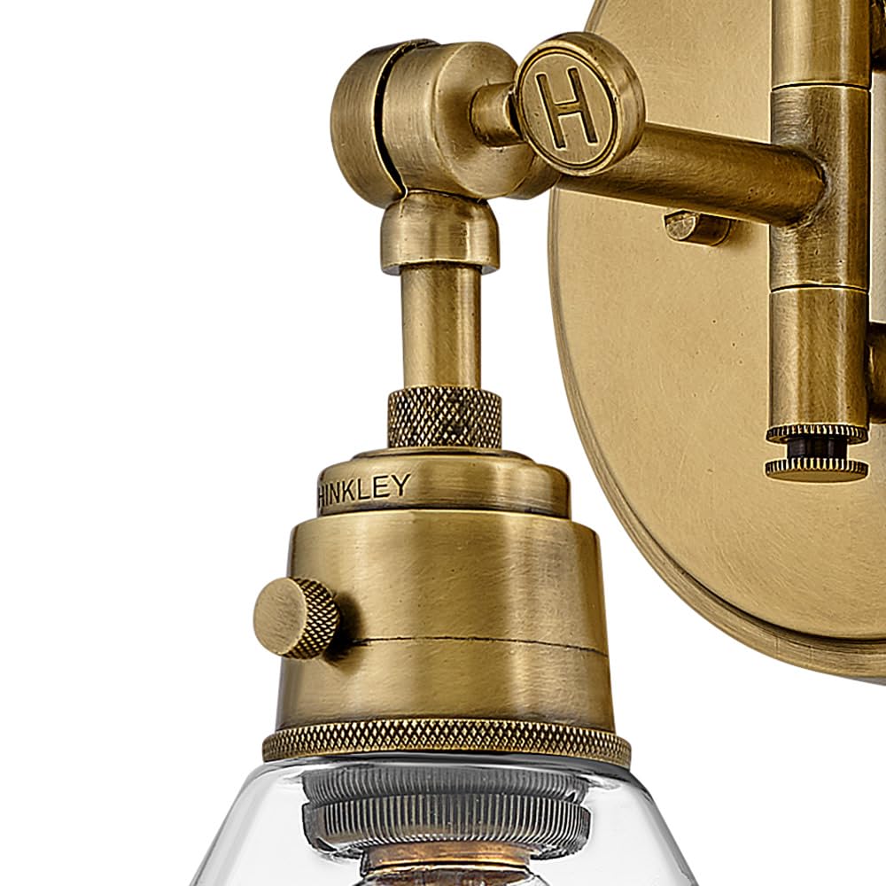 Arti Medium Short Swing Arm Single Light Sconce, Heritage Brass