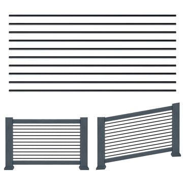 10Pcs 5Feet Wrought Iron Balusters for Staircase, 76.5" Total Length Round Hollow Spindles Deck Balusters, 3/4" Black