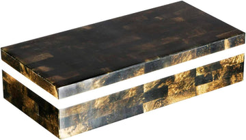 Large Decorative Storage Box with Lid- 10x4x2.5" Coffee Table Organizer, Keepsake-Decorative Boxes Decor, Stylish