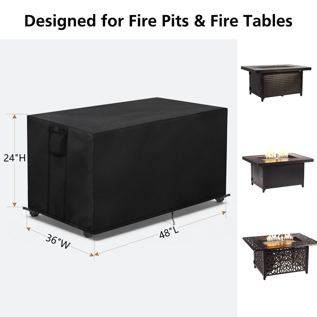 Fire Pit Cover Rectangle for Oakland Fire Tables, 48x36x22"