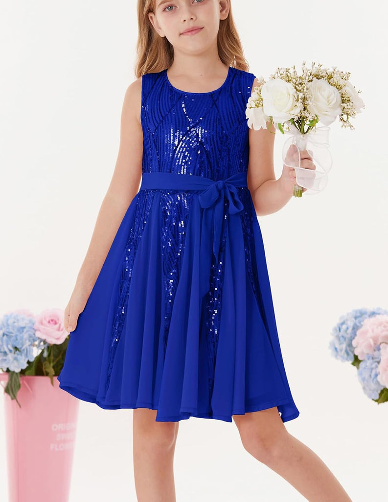 Dress for Girls Sparkly Sequin Fancy Party Formal Homecoming Birthday Sleeveless