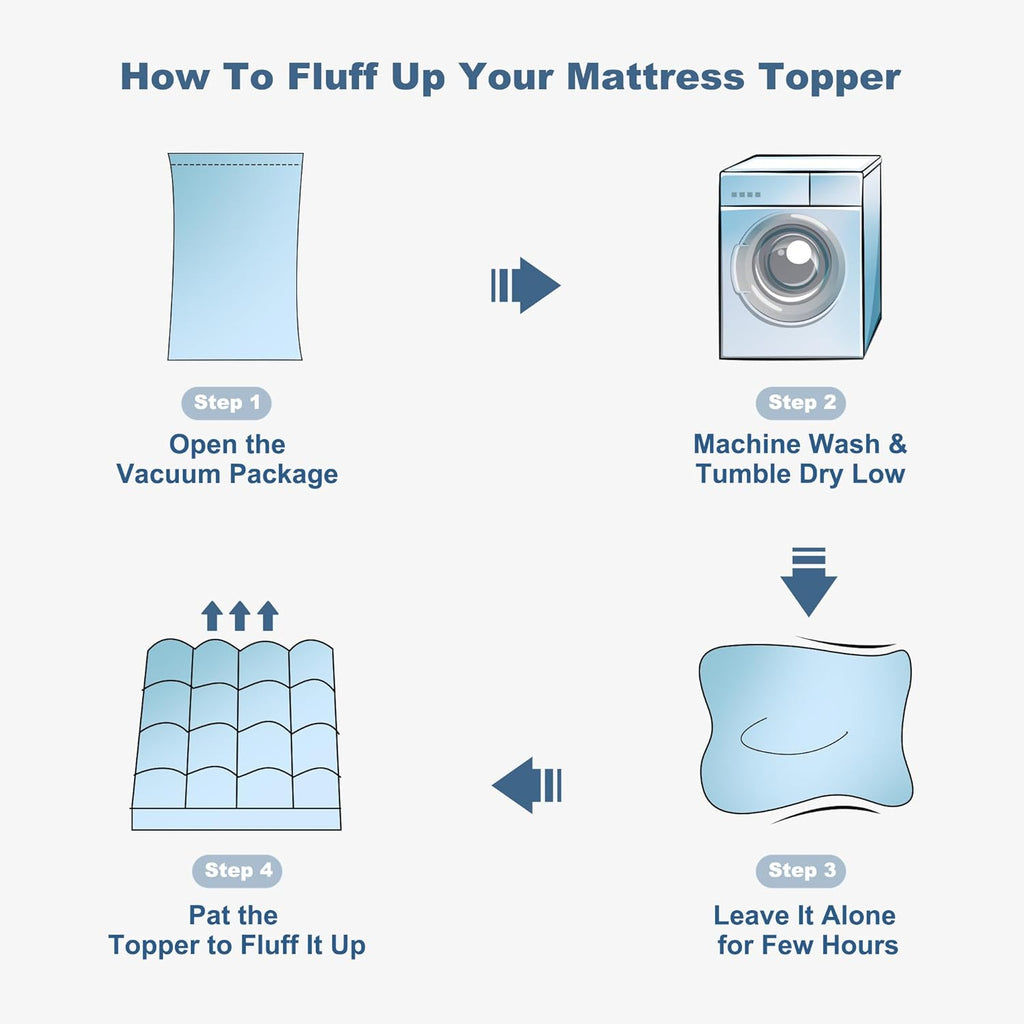 Full Size Mattress Topper, Thick Pillow Top Bed Cover Mattress Pad | Soft Mattress Cover for Back Pain Relief,Cooling