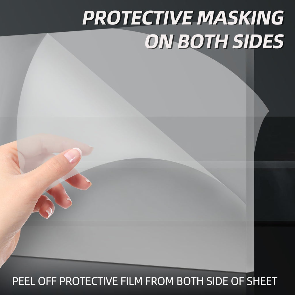 2-Pack) 24 x 36 Clear Acrylic Sheet Plexiglass 1/4" Thick; Use for Craft Projects, Signs, Display Cases, Sneeze Guard