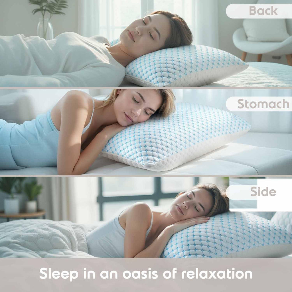 Cooling Body Pillow for Sleeping 1 Pack, Luxury Shredded Memory Foam Body Pillows, Adjustable Cold Gel Pillows for