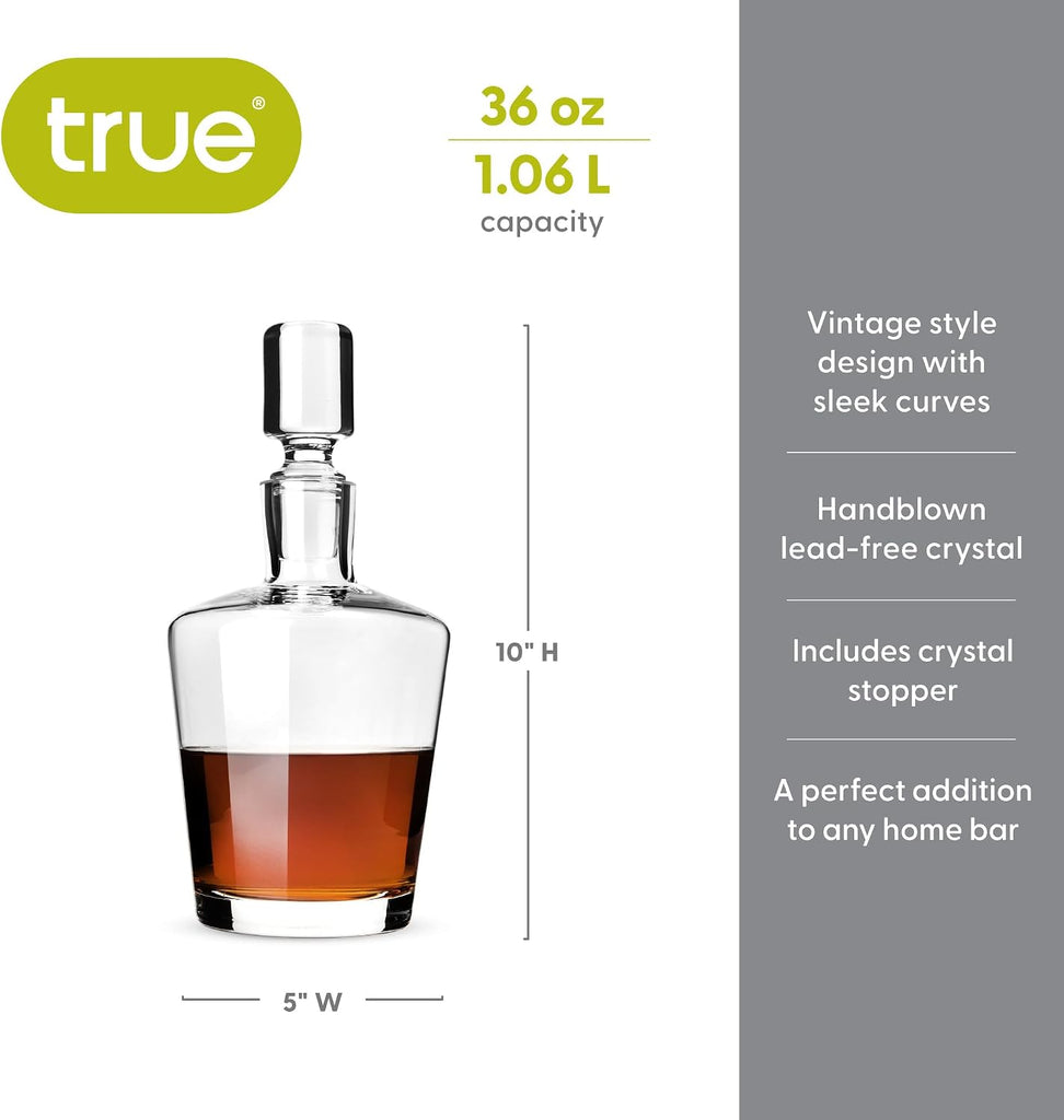 Rothwell Whiskey Decanter with Airtight Stopper, Liquor Decanters for Bourbon Scotch Vodka Gin Cocktail Party Home
