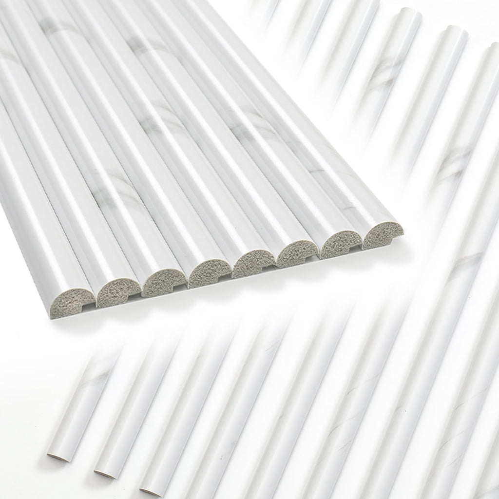 10-Pack Peel and Stick Tile Trim for Backsplash - 12" Self-Adhesive PVC Molding Edge, Decorative Pencil Tile Edging