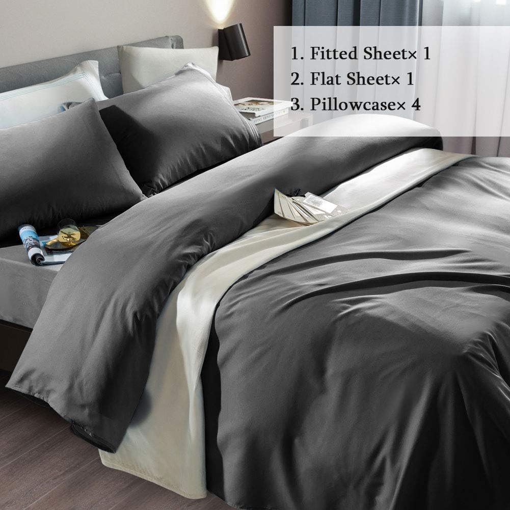 Bed Sheet Set Super Soft Microfiber 1800 Series Luxury Egyptian Sheets Fit 18-24 Inch Deep Pocket Mattress Wrinkle-6
