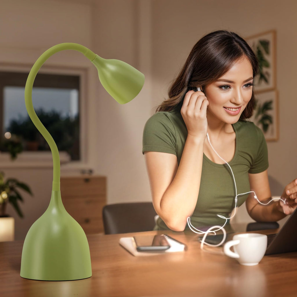 Desk Lamp for College Dorm Room - LED Reading Light, Green