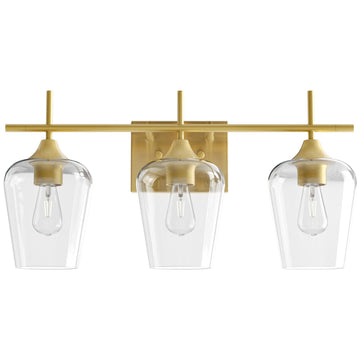 3 Light Bathroom Vanity Light Fixture, Brushed Gold