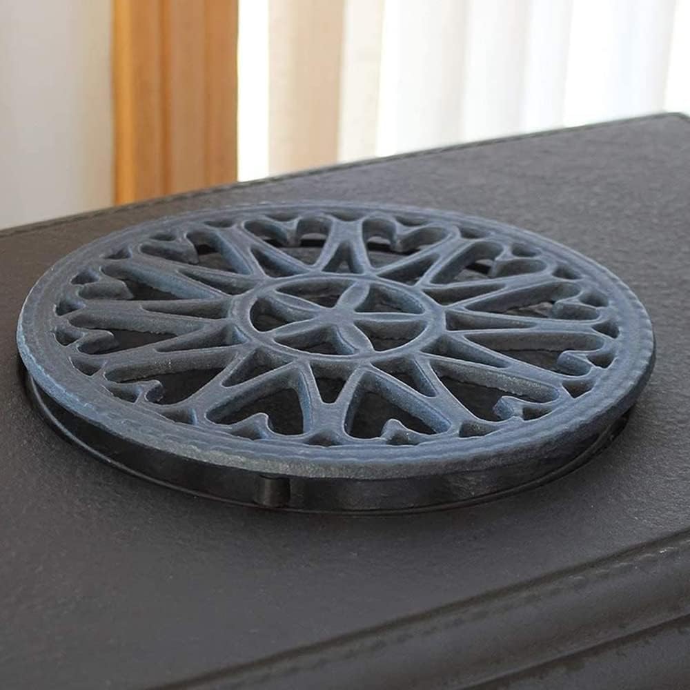 Sunburst, Attractive Design Round woodstove Tabletop Cast Iron Trivet Countertop Or Dining Table, 7"