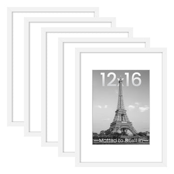 12x16 Picture Frame, Gallery Wall Frames Set of 5, White