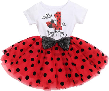 Baby Girls 1st 2nd Birthday Outfit Tutu Princess Dress for Cake Smash