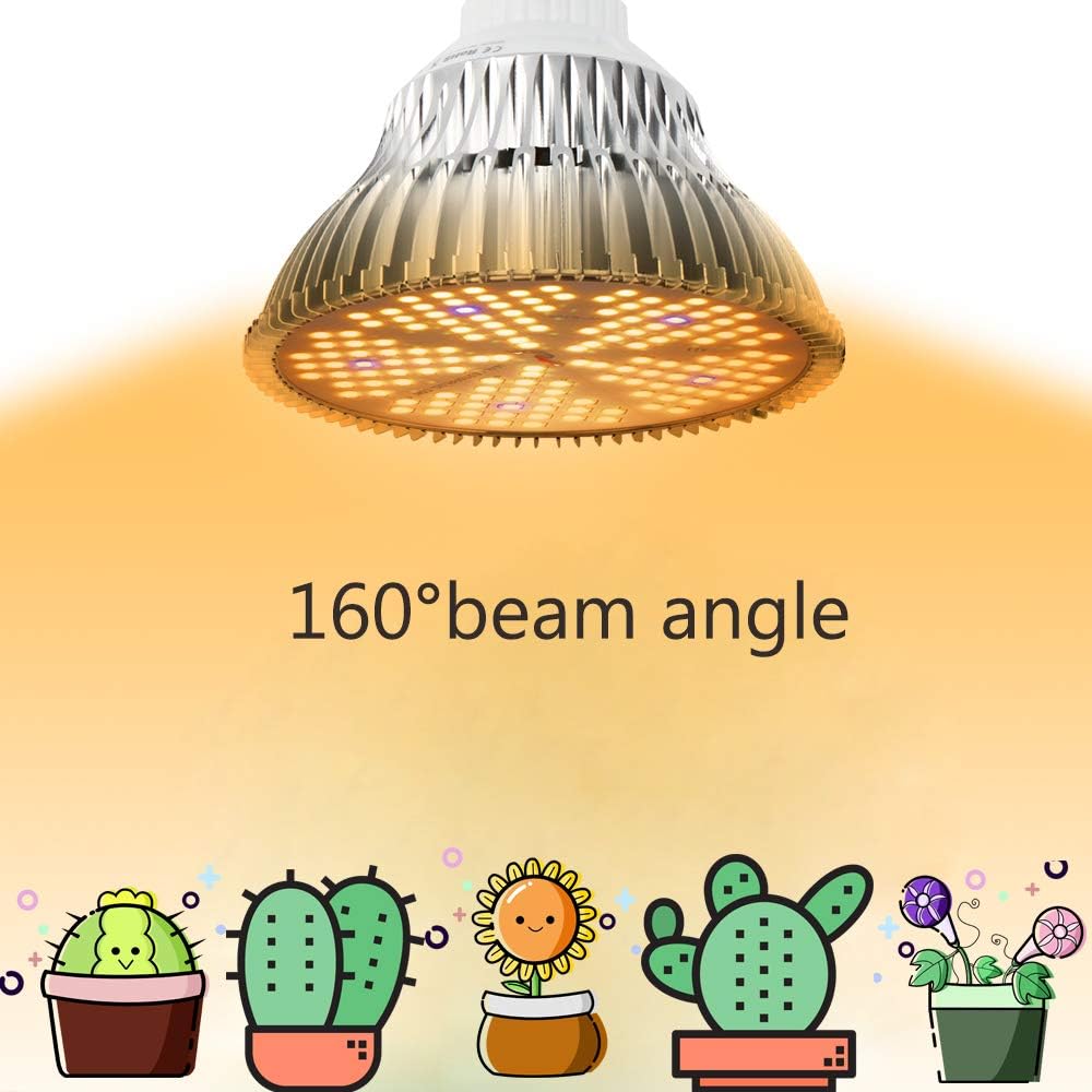 100W LED Grow Light Bulb, Full Spectrum 150 LED Grow Light Bulb for Indoor Plants, E26 E27 Base Grow Light Bulbs,160