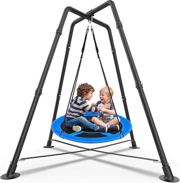 35" Saucer Swing Set with Stand, for Kids and Adults