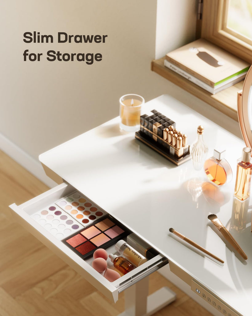 Glass Standing Desk, 35 x 20 Inch Small Sit Stand Desk