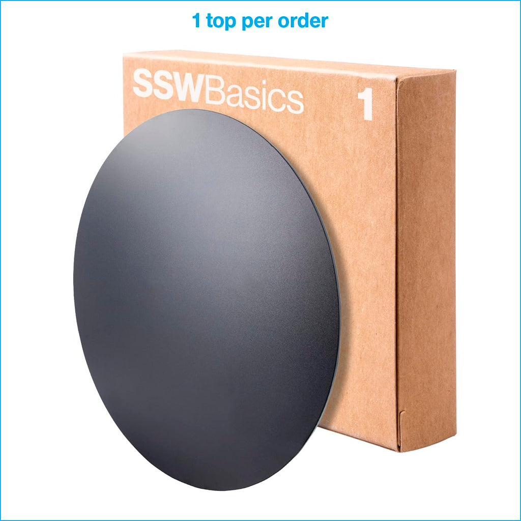Round Black Wood Clothing Rack Topper (30 in Diameter)