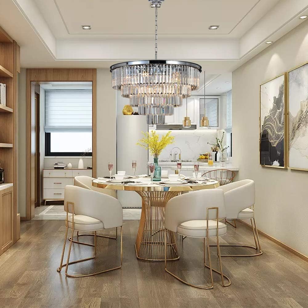 Inspired Odeon Style 10-Light Chrome Crystal 5-Tier Modern Chandelier W28" - A107-B07G3ZPRGW