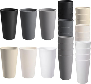 24 Pcs Unbreakable Plastic Cups Set, 20 oz Reusable Plastic Cups, Stackable Water Tumblers, Drinking Cup , BPA-free