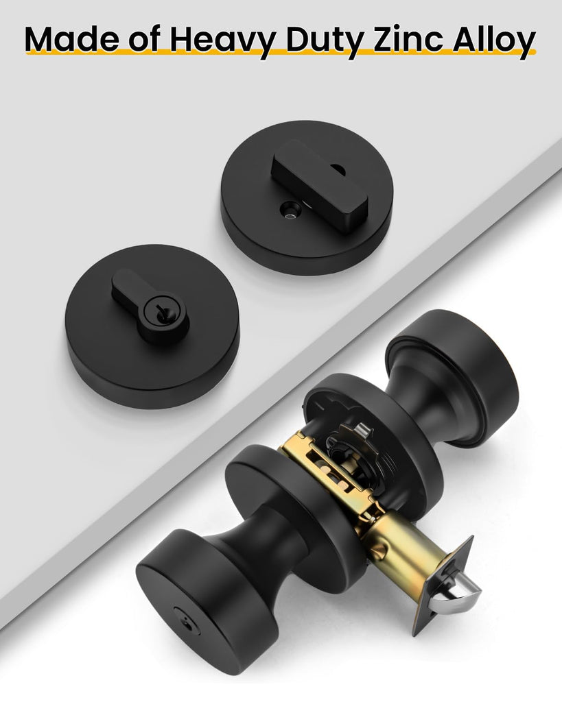 Keyed Alike Black Exterior Door Lock Set with Deadbolt 3 Pack