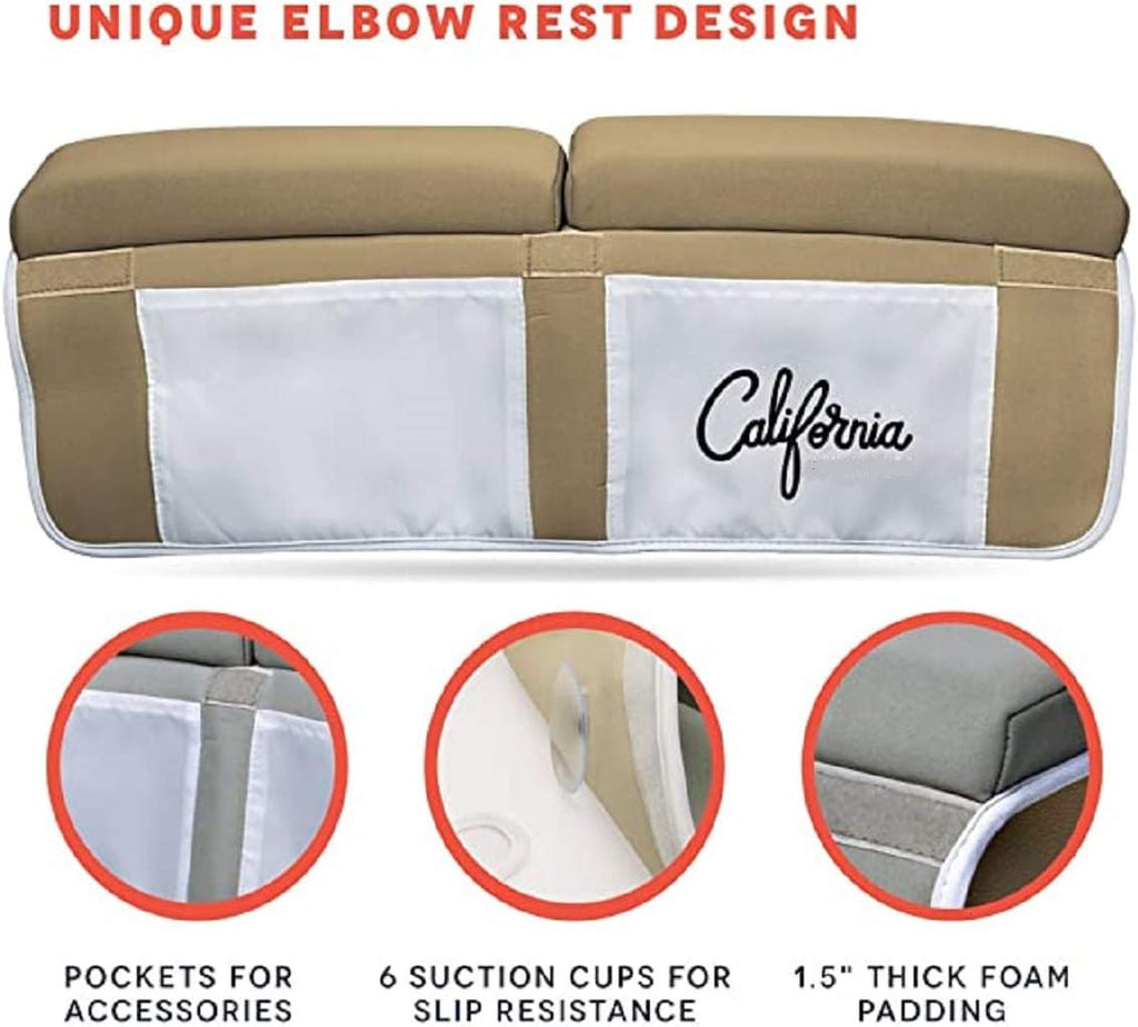 TAN Bath Kneeler and Elbow Rest Bundle (22"x11"x1.5") Cushion Protection for Parents During Baby Bath Tub Time (Beige)