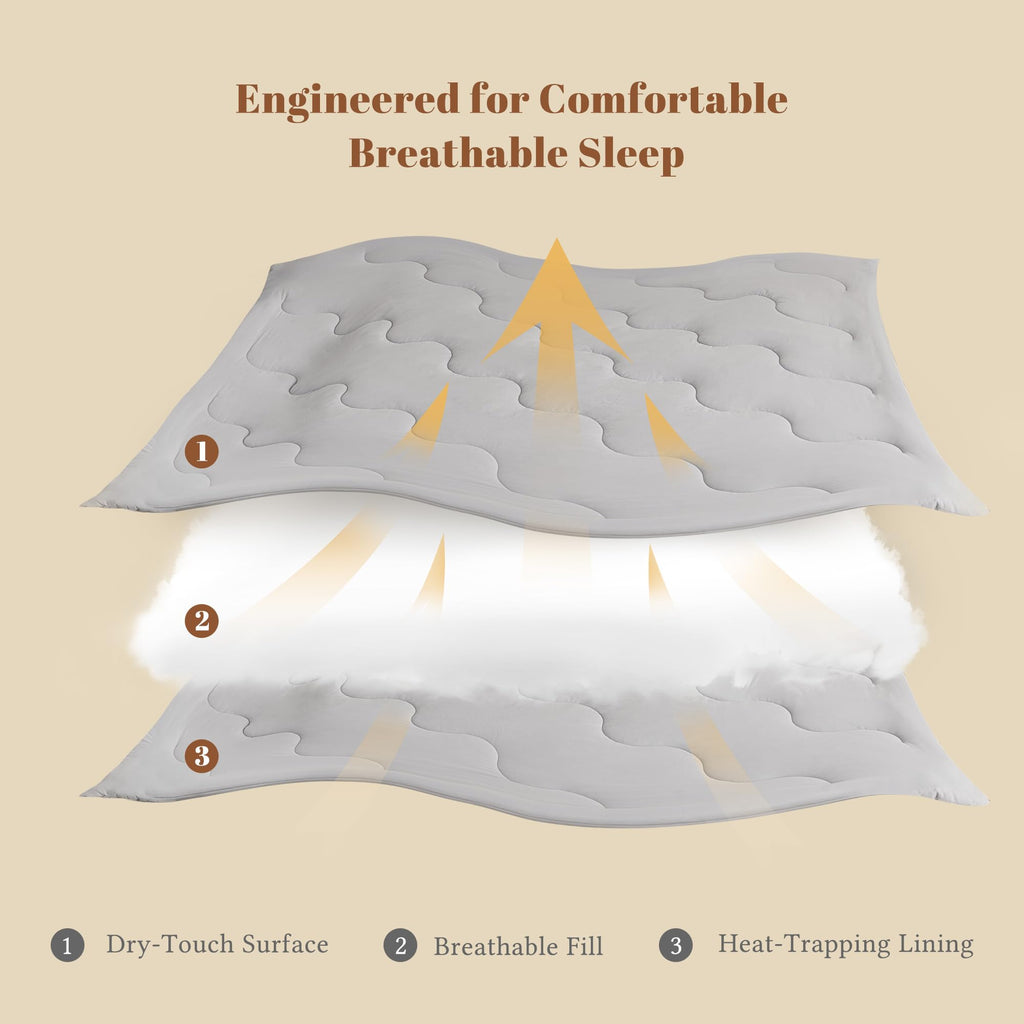 King Size Comforters Duvet Insert, Soft Down Alternative with Corner Tabs, Quilted Comforters for All Seasons, Machine