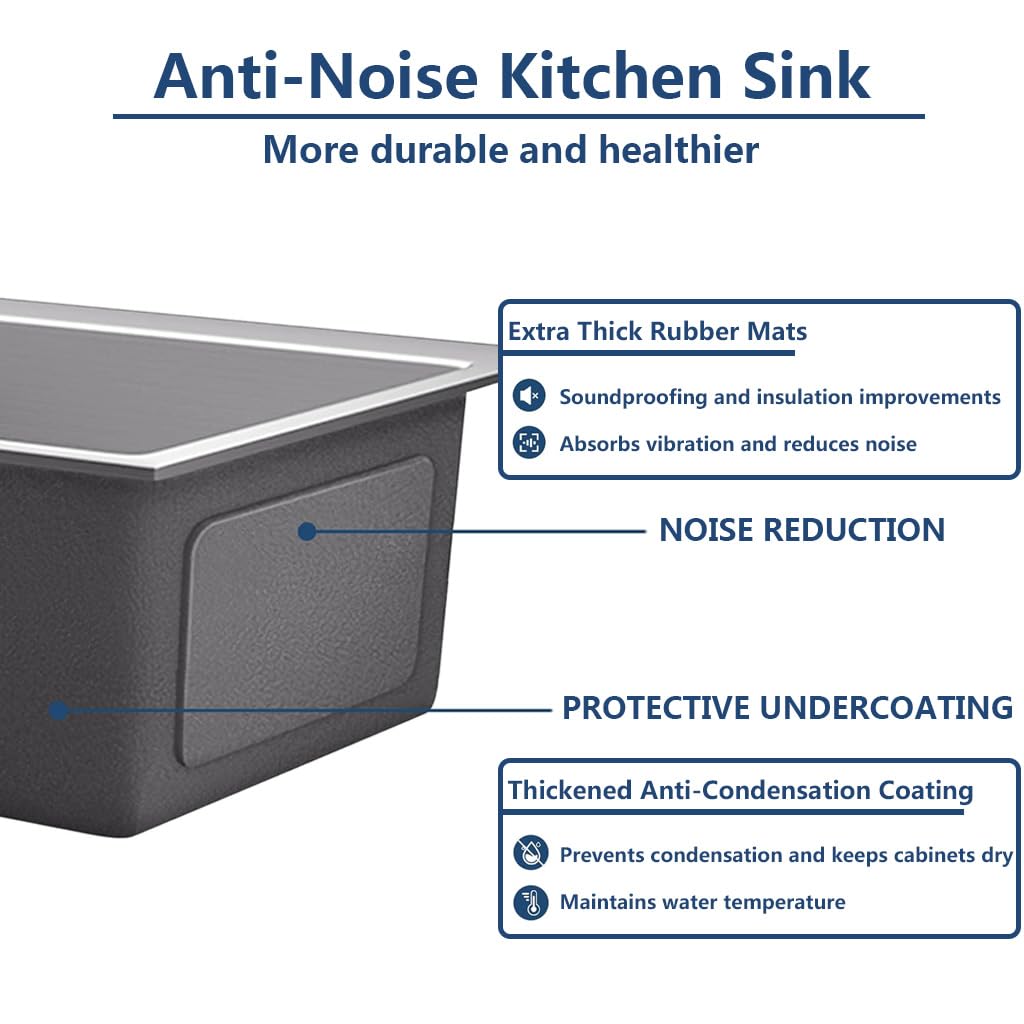 Drop In Stainless Steel Kitchen Sink, 3 Hole Topmount Single Bowl Workstation Sink, Farmhouse Workstation sink with