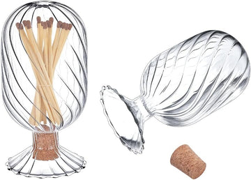 Decorative Glass Matches Cloche Glass Match Holder Clear Match Cloche Jar Fancy Bathroom Cloches Bottle Home Decor