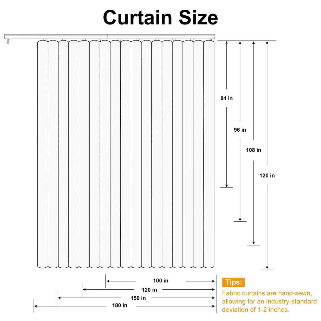 Room Divider Curtains Blackout Floor to Ceiling Curtain with Hook Sliding Door Curtains Ceiling Mount Extra Wide