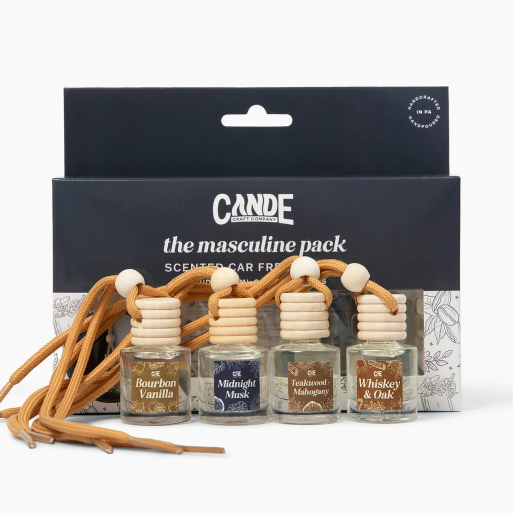 CANDECraftCo Car Air Freshener Diffuser - Masculine Scent - 4 Pack