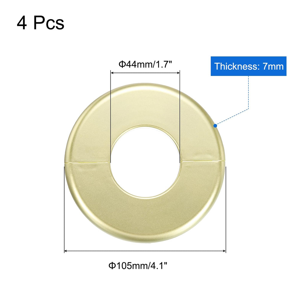 4pcs Wall Split Flange 105mm / 4.1" OD Escutcheon Plate ABS Round Self-Adhesive Plumbing Cover Plates for 44mm / 1.7"