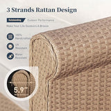 6-Piece Wicker Outdoor Patio Furniture Set | Beige All-Weather Resistant for Backyard, Garden & Porch
