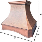 30 Inch Copper Wall Mount Range Hood