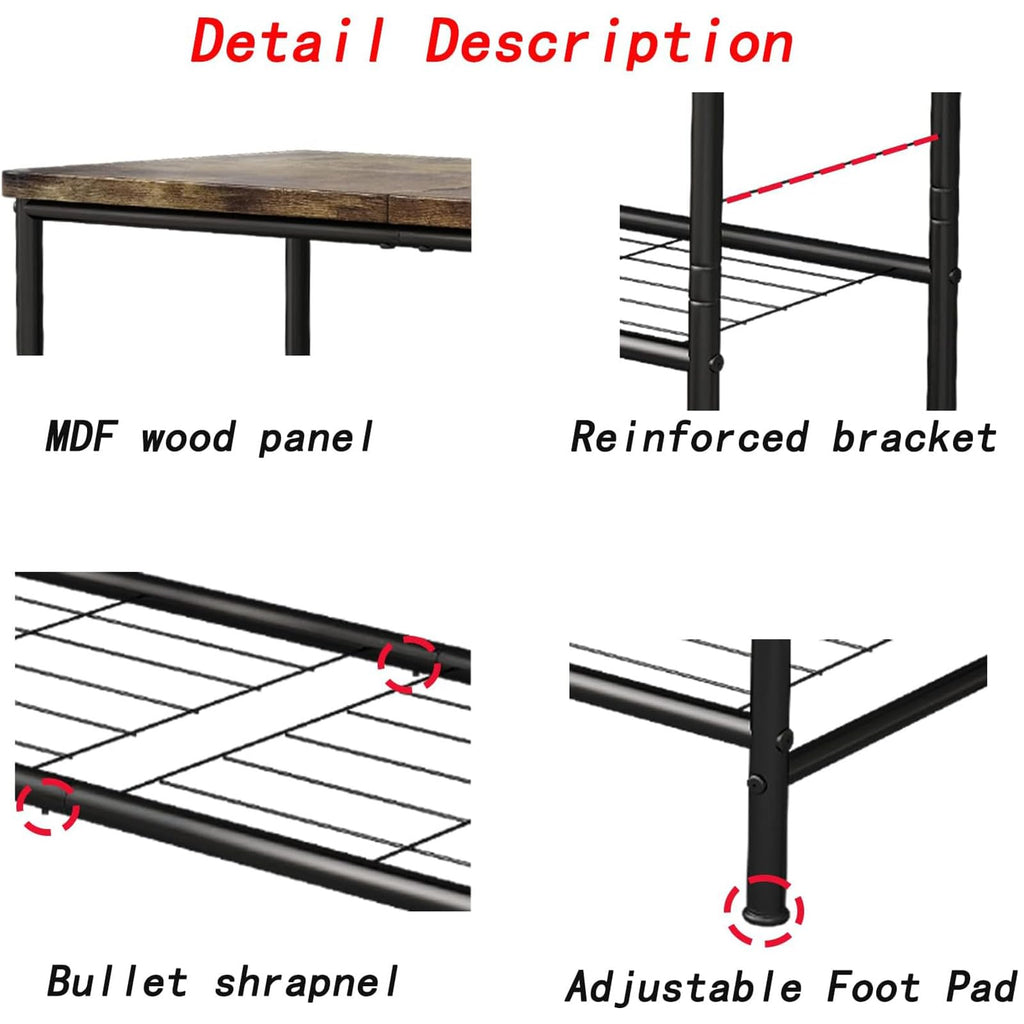 4 Tier Extra Long Shoe Rack Organizer Storage for Closet Entryway