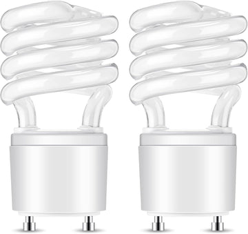 2 Pcs 13W 120v 60Hz Gu24 CFL 2 Prong LED Light Bulb 2700k T3 Spiral