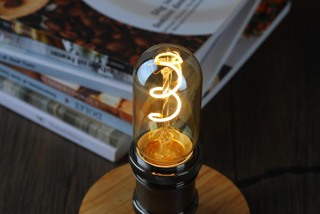 4 Pack T45/T14 LED Light Bulbs, 4W 2700k 550Lm Vintage Edison Bulbs 40 Watt Equivalent, Amber Tube Bulbs Warm