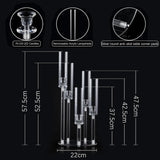 2PCS Acrylic Candelabra Centerpiece for Table,5 Arm Clear Candle Stick Holders Wedding Centerpiece Standsle