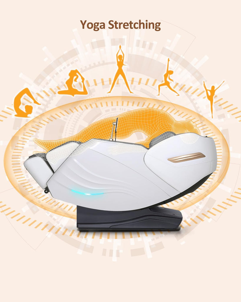 2026 Massage Chair Full Body, Body Scan, Zero Gravity Recliner, White | 20-Mode Shiatsu Massage Chair with SL-Track