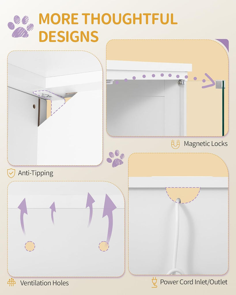Cat Litter Box Enclosure, See Through Auto Litter Box Furniture
