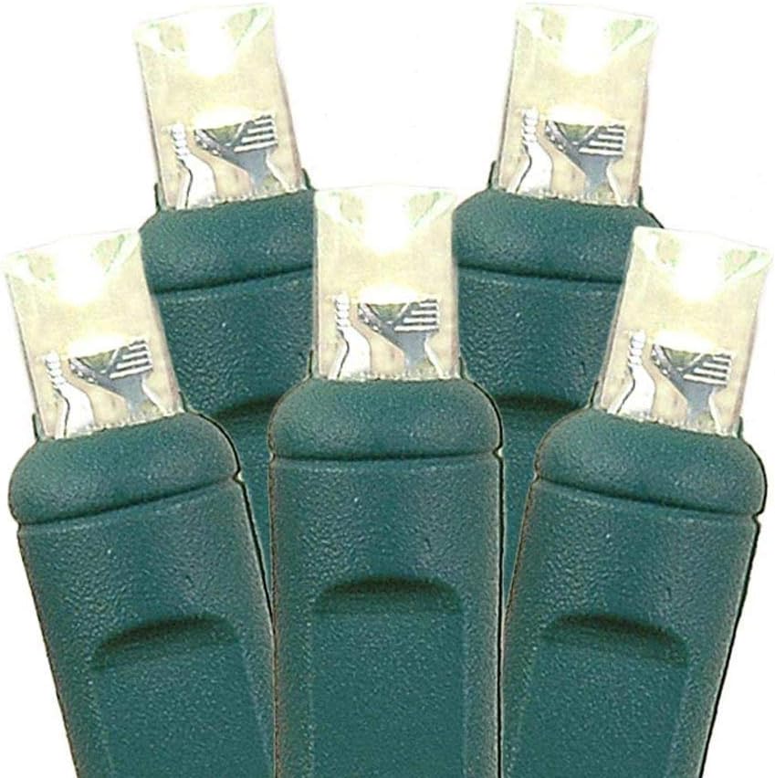 Christmas LED Icicle Light Set, Warm White, Green Wire