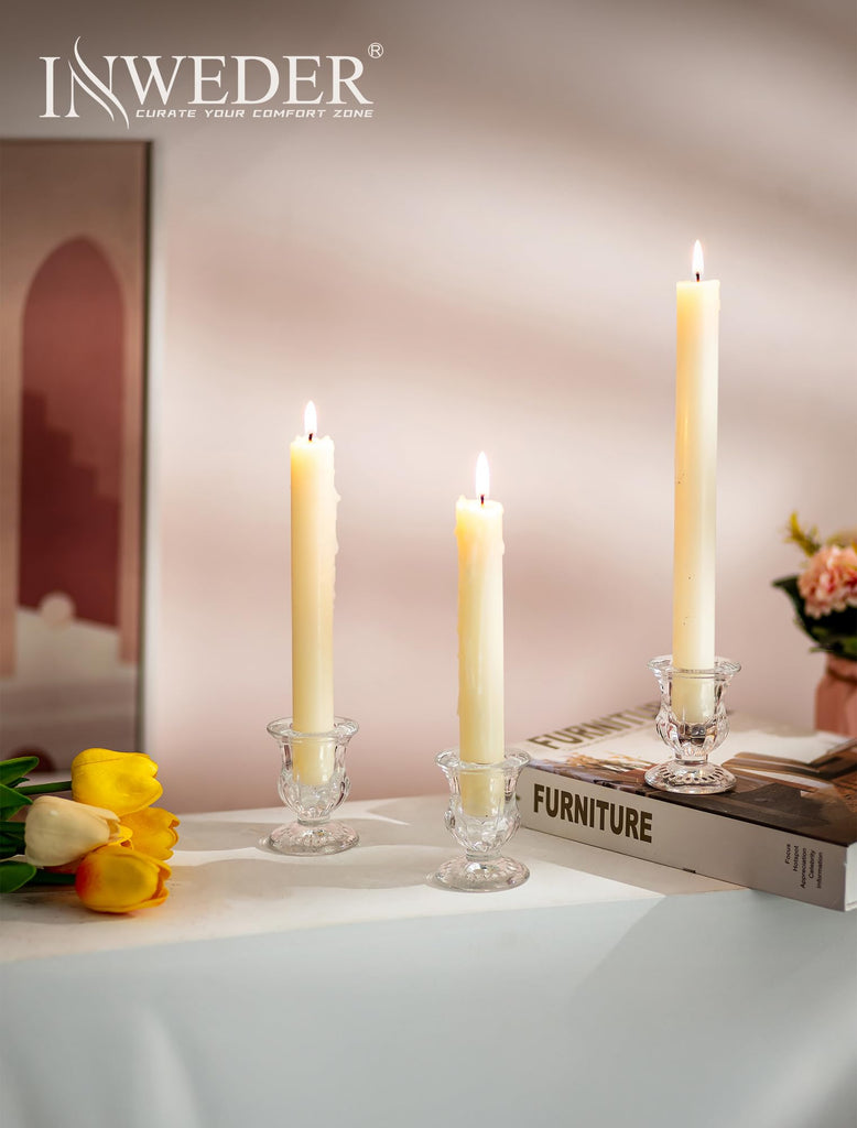 Glass Candlestick Holders Clear: Crystal Taper Candle Holders Bulk