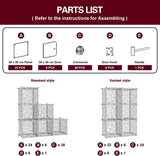 Cube Storage Organizer with Doors, 6-Cube Shelves, DIY Plastic Modular Bookshelf
