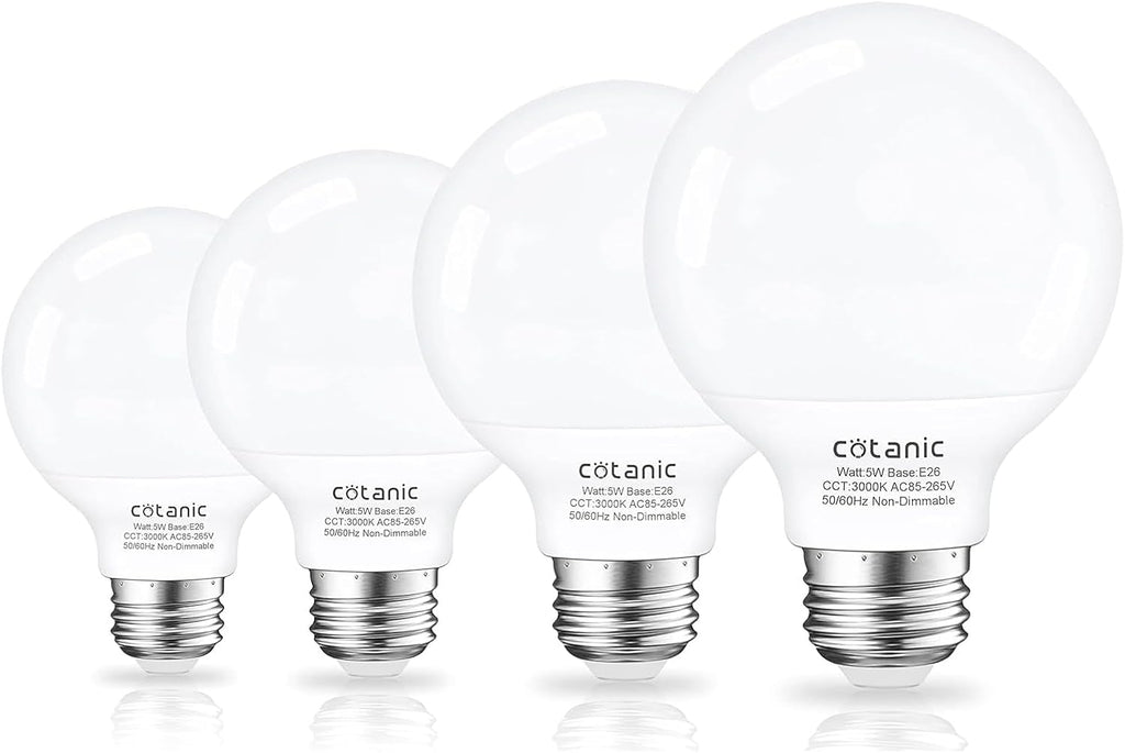 G25 LED Bathroom Vanity Light Bulb 3000K Soft White E26 Base 60W